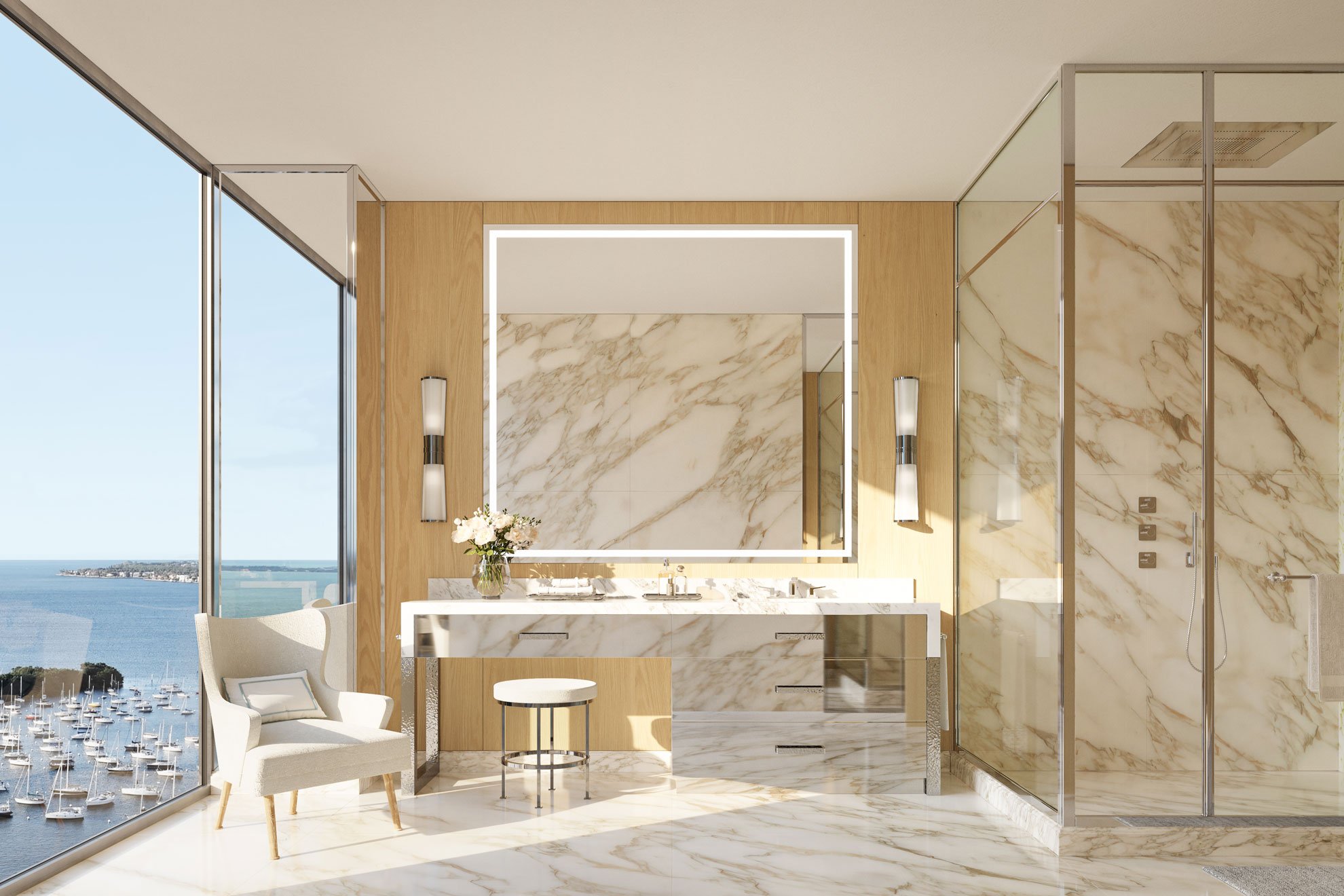Residential interior detail at Four Seasons Private Residences Coconut Grove